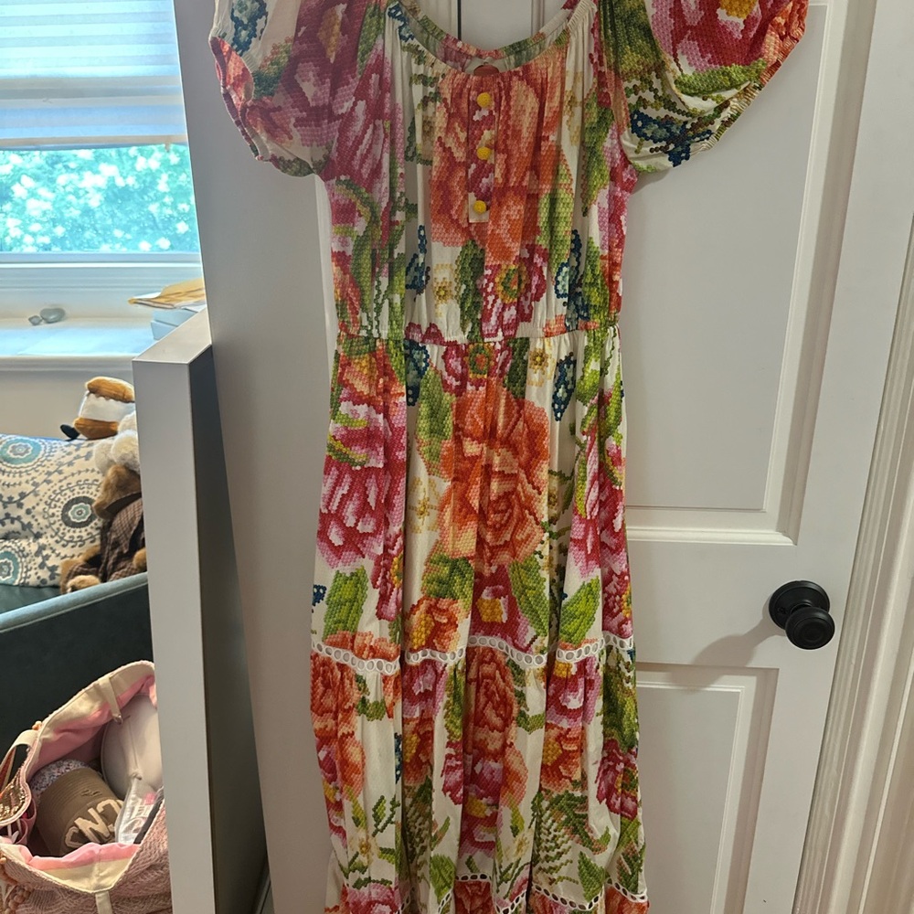 FARM Rio Floral Maxi Dress - Pink, Orange, Green